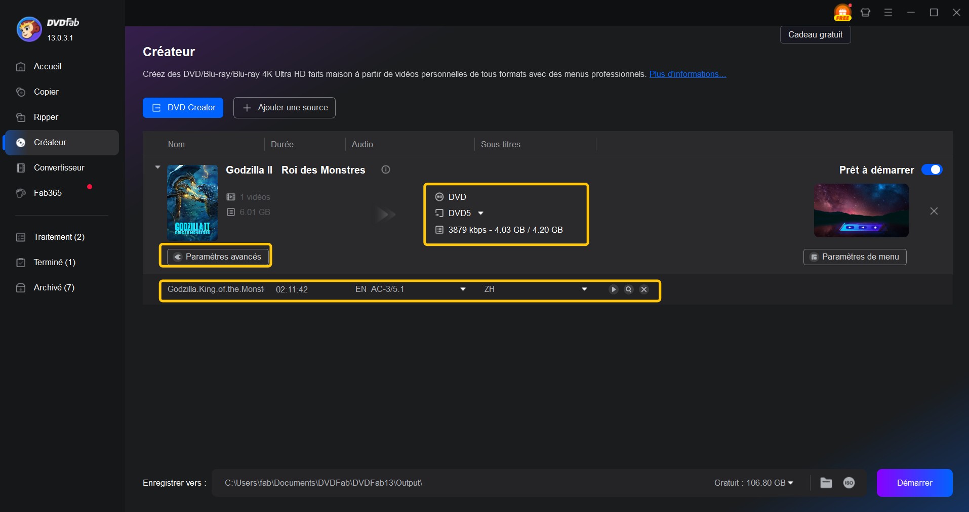Gravez le clip musical sur DVD avec DVDFab DVD Creator.