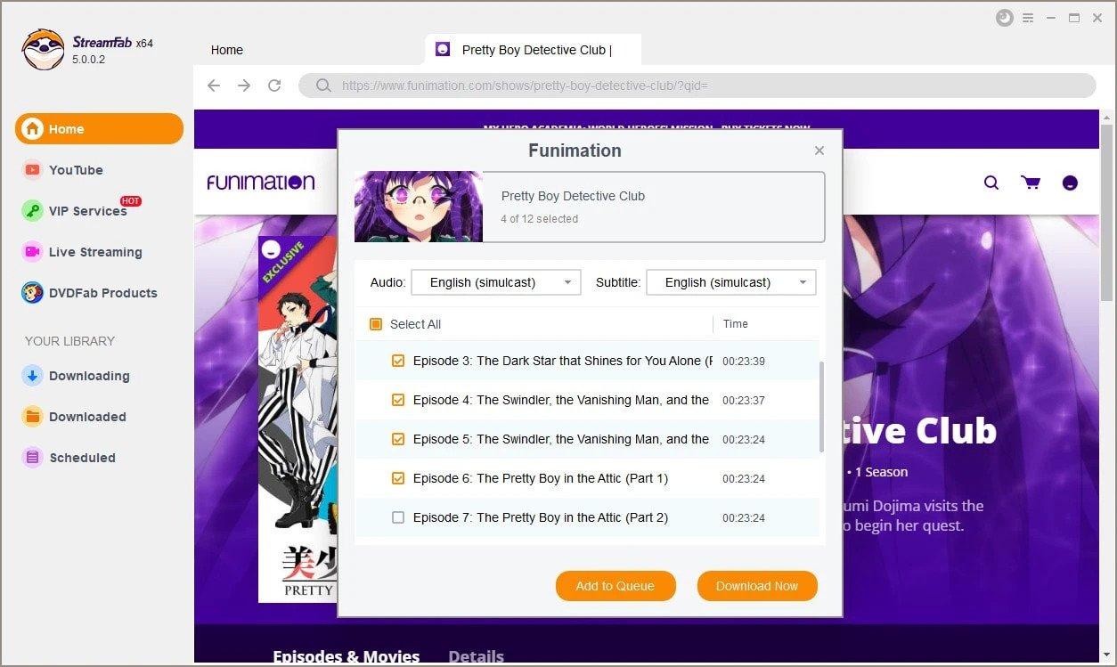 how to download episodes on funimation