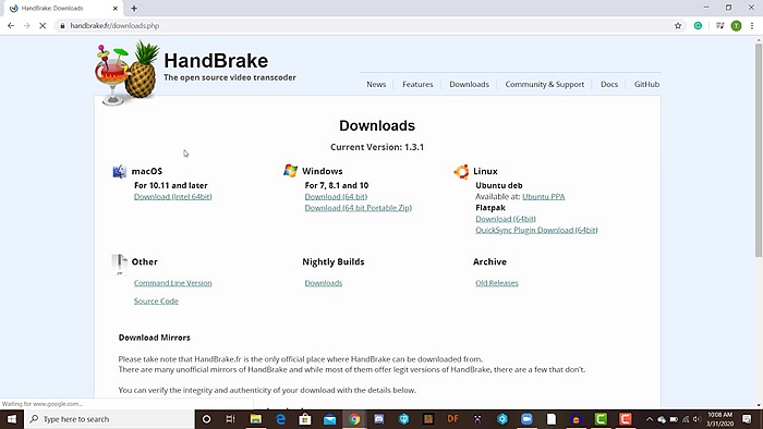 Handbrake Windows download