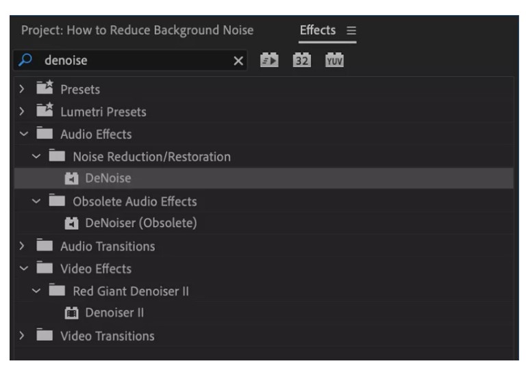 remove background noise in premiere