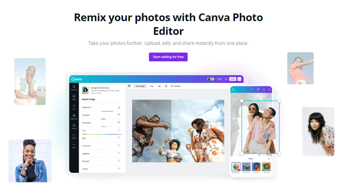 one of the best online image editors canva