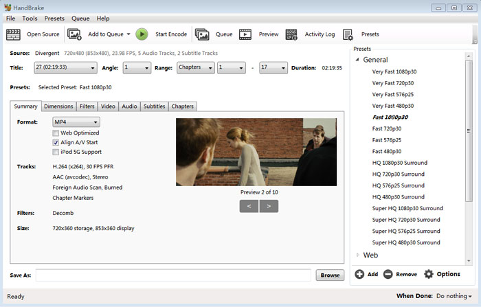 Open Source DVD Ripper: HandBrake