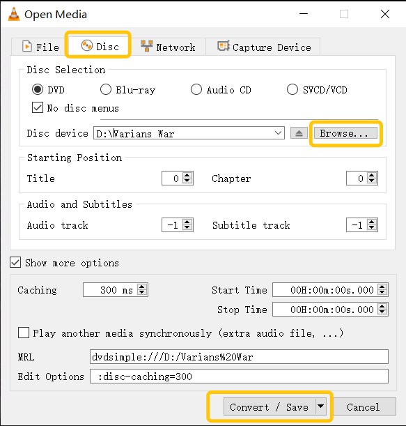 Steps to use VLC as DVD copy protection removal software: