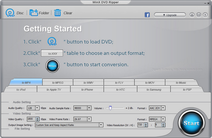 WinX DVD Ripper Free Edition