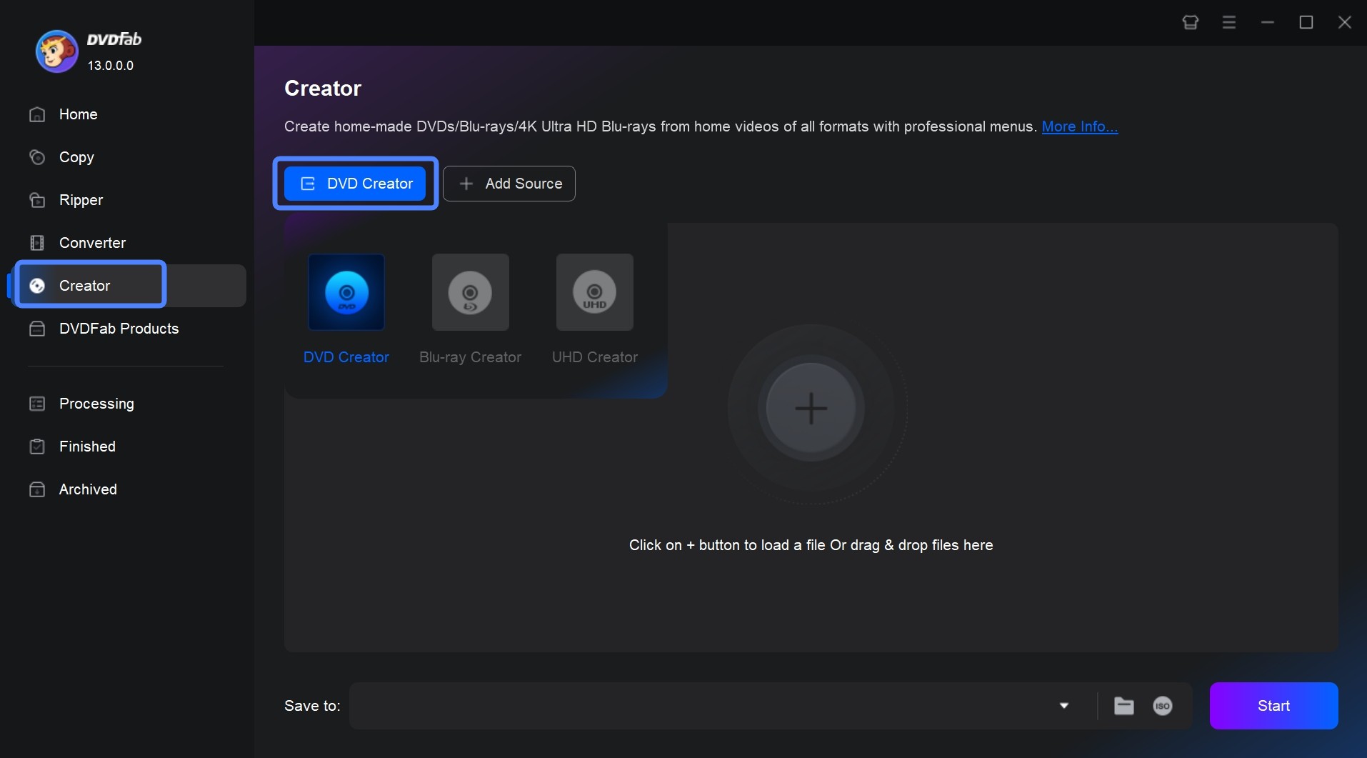 Step 1: Load the source WandaVision videos into DVDFab Creator program.