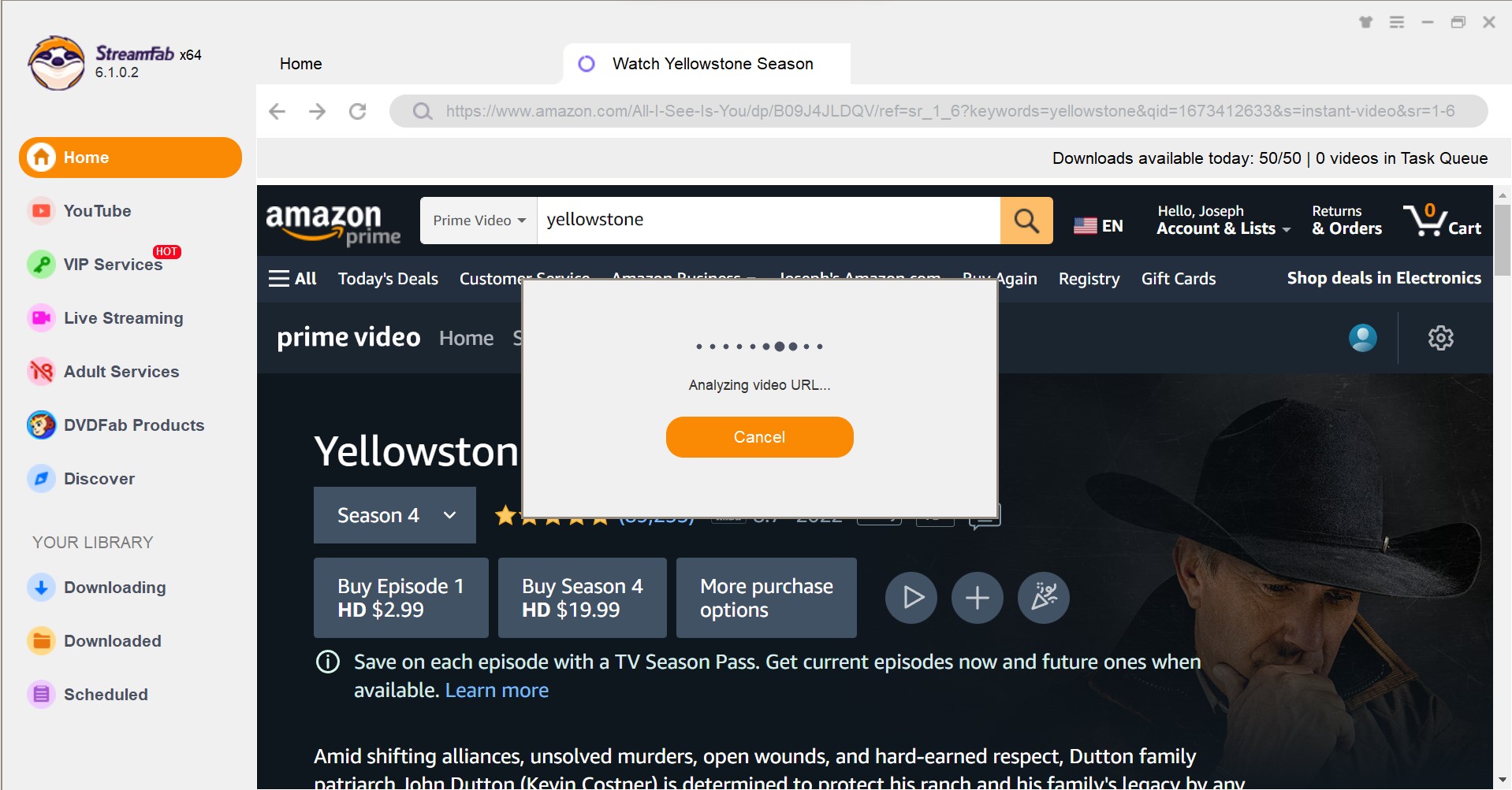 download yellowstone for offline watching with streamfab